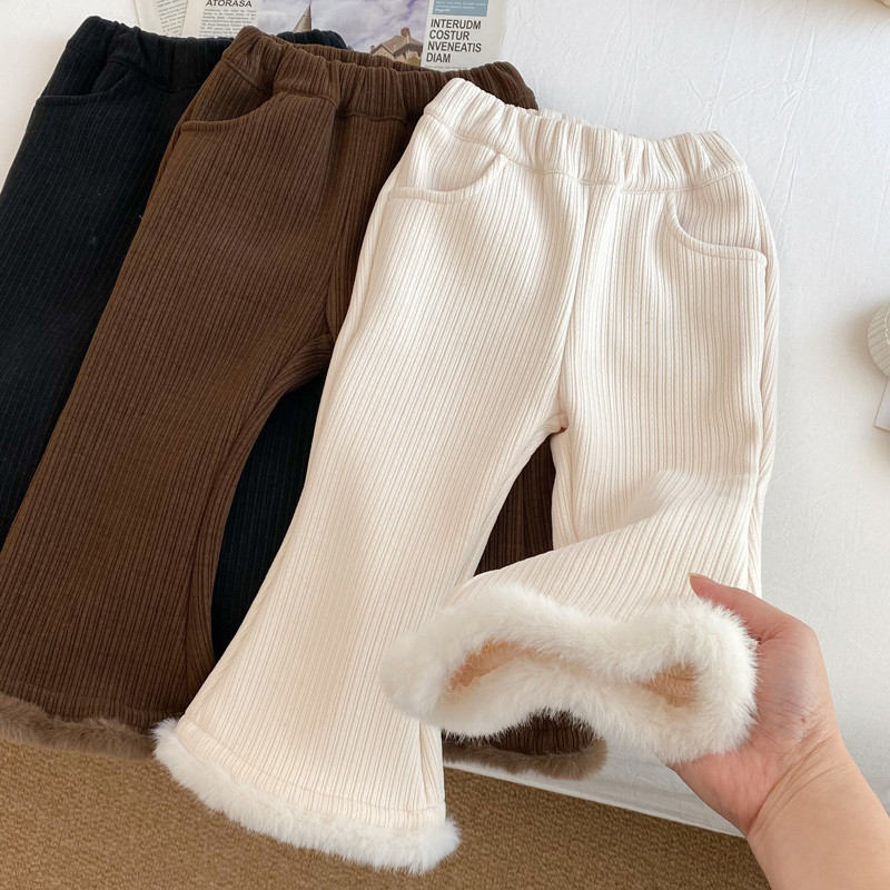 Pants White Fleece-Lined Pants