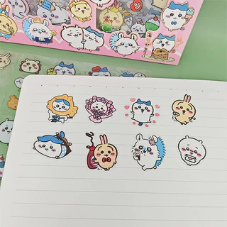 สติ๊กเกอร์ สุ่มลายสเครยอนชินจัง Chiikawa ลายน่ารัก สติกเกอร์ติดสมุดโน๊ต ตกแต่งเคสมือถือ กระเป๋า สติกเกอร์และป้ายลาเบล