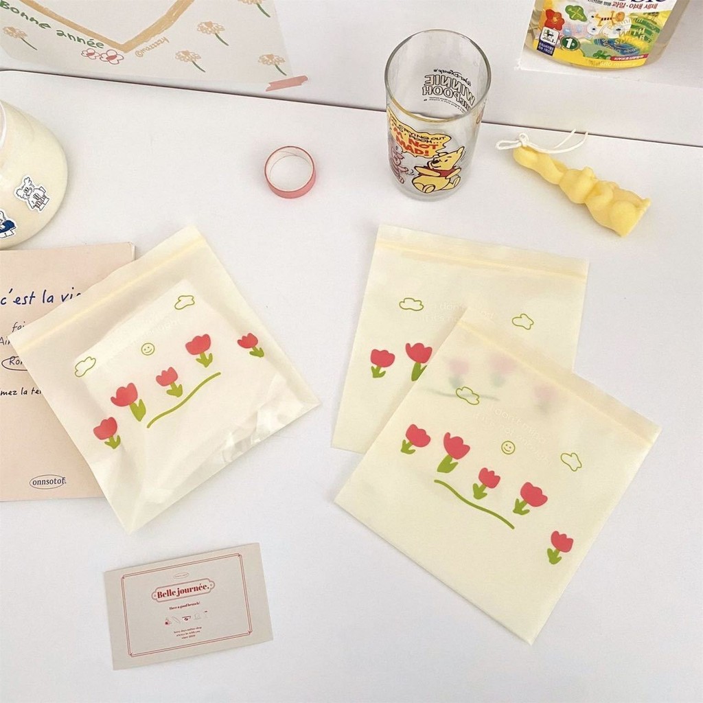 กระเป๋า Ziplock ดอกขมิ้นมูลค่าสูงหนาเป็นมิตรกับสิ่งแวดล้อมถุงปิดผนึกบรรจุภัณฑ์ของขวัญถุง Ziplock การ