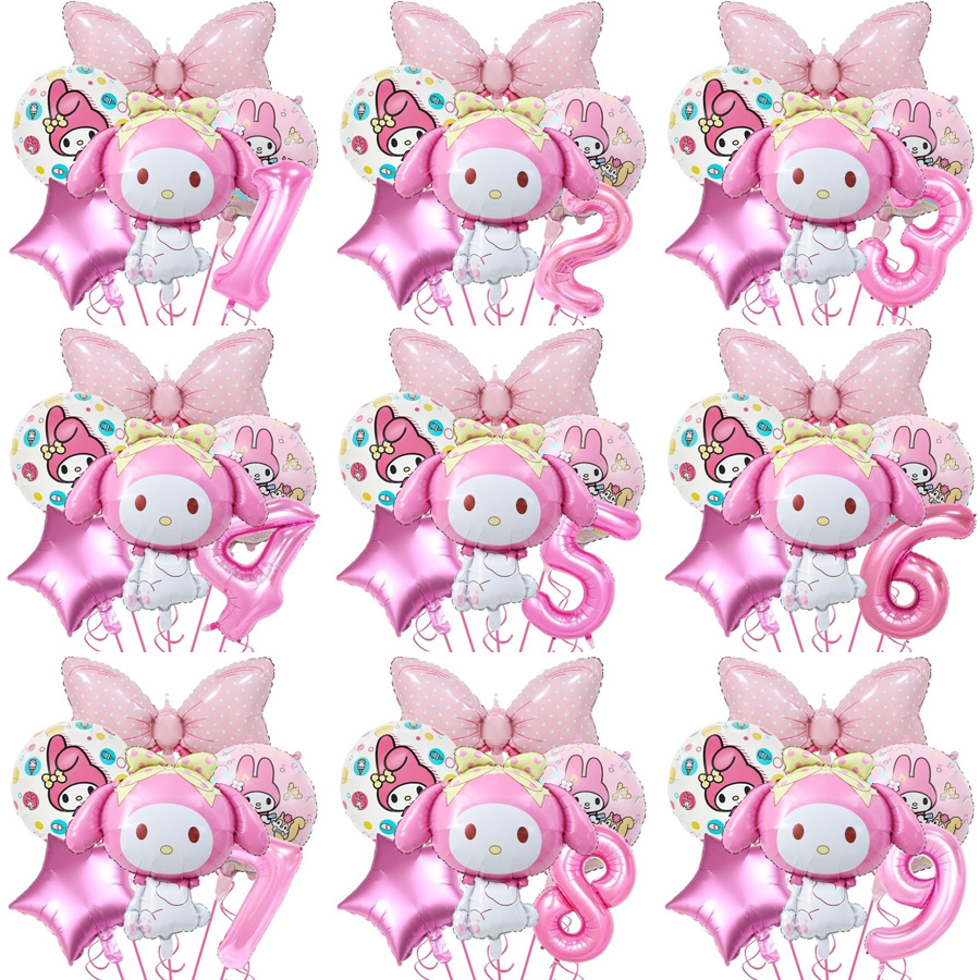 1เซ็ตมายเมโลดี้ฟอยล์บอลลูนวันเกิดตกแต่งmeloddy Partyอุปกรณ์เสริมอลูมิเนียมฟอยล์บอลลูน1-9ปีสาววันเกิดGlols Supply