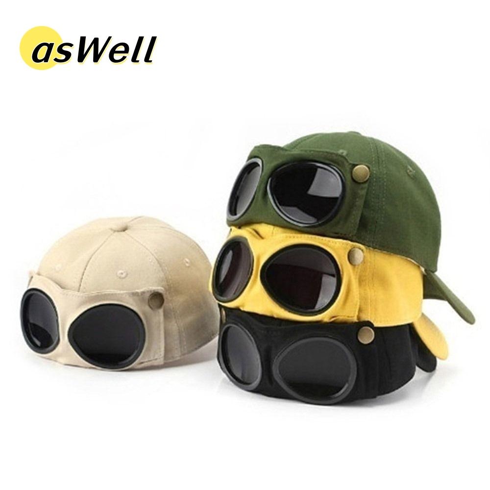 Aswell Pilot Hat แว่นกันแดดฤดูร้อน Breathable Peaked Cap