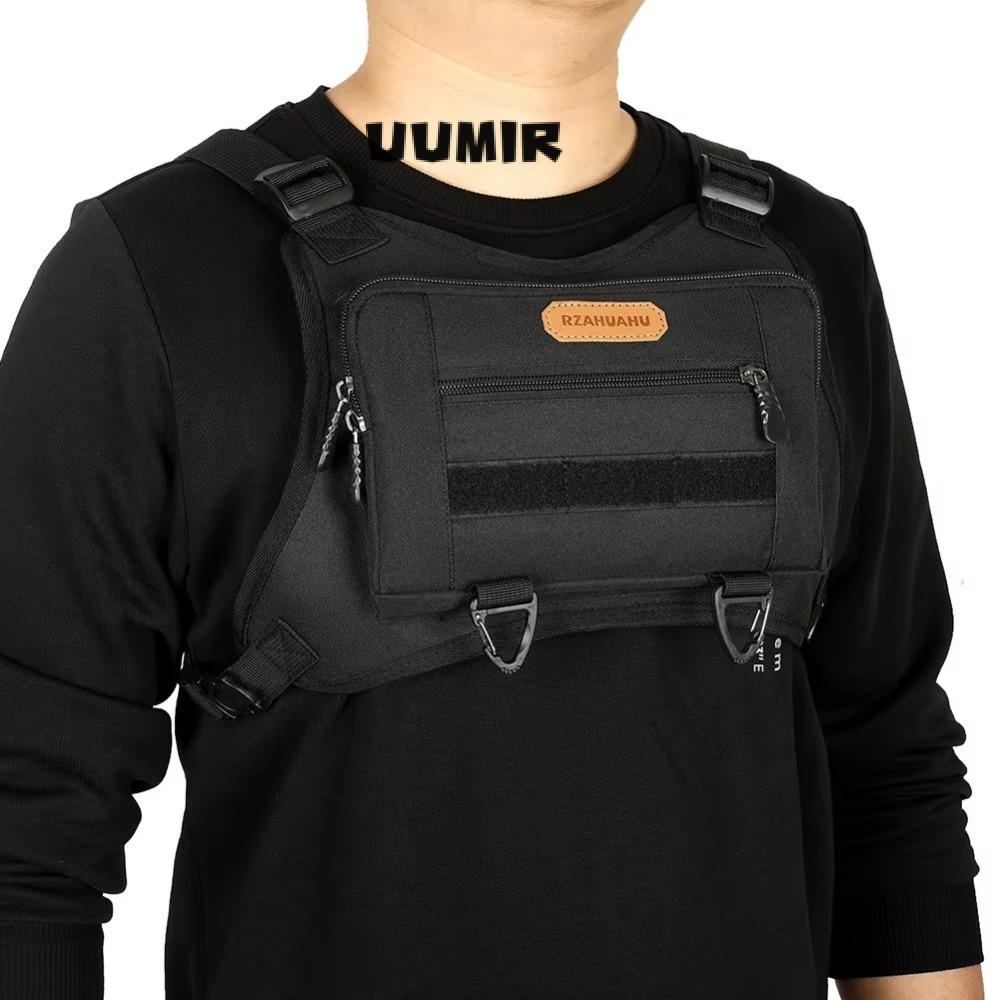 Uumir กระเป๋าคาดหน้าอกด้านหน้าแบบสปอร์ต,แพ็คหน้าอกสตรีทระบายอากาศ,ที่วางโทรศัพท์ในตัวแบบพกพาและที่เก็บพิเศษอเนกประสงค์ชุดทํางานกระเป๋าเป้สะพายหลังสําหรับวิ่งขี