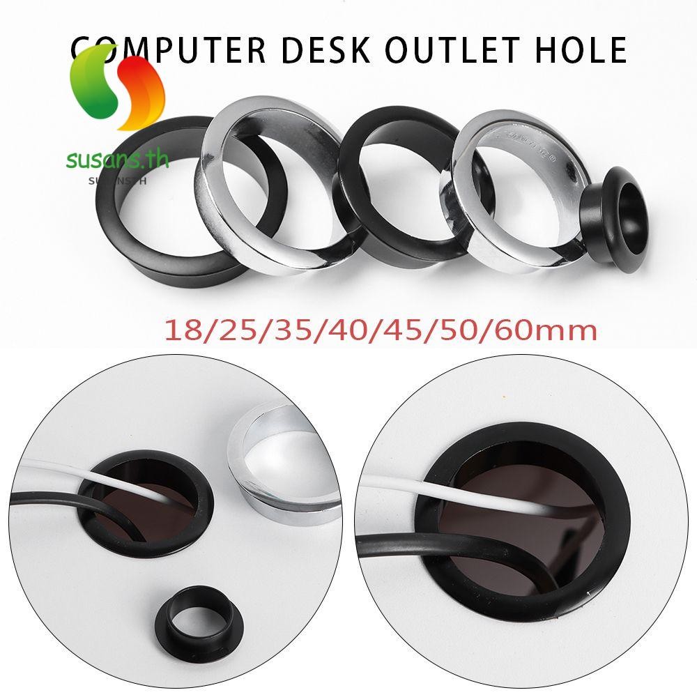 Susans คอมพิวเตอร์ Grommet ฮาร์ดแวร์โลหะผสมสังกะสีหัวเข็มขัด Line Organizer โต๊ะทํางานตารางสาย Fastener