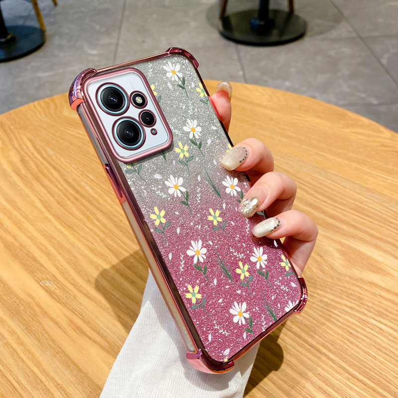 สี่มุม Anti Drop เคสโทรศัพท์สําหรับ Oppo Reno 14 5G Reno14 F Reno14 Pro 5G 14F ปลอกเต็มหน้าจอดอกไม้ข