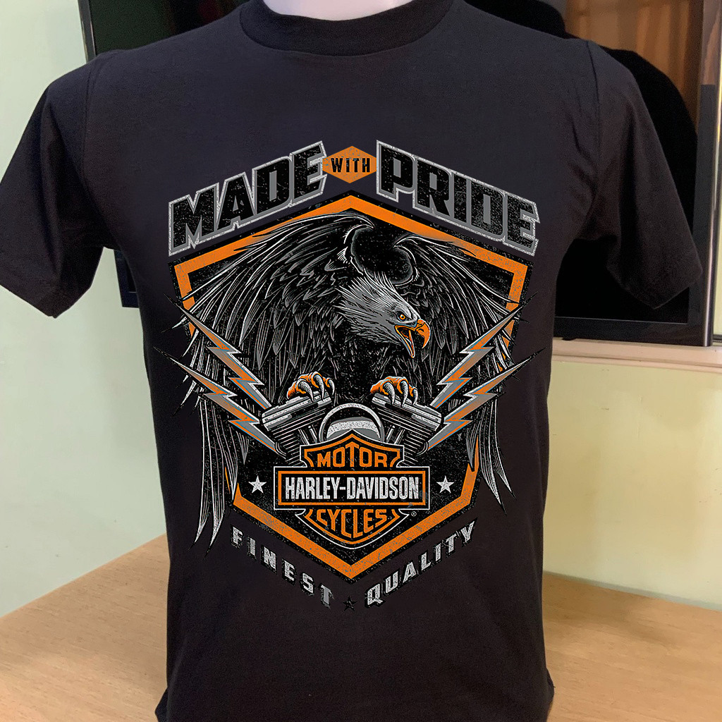 2024 ฤดูร้อนสไตล์ใหม่ขายร้อน HH เสื้อยืด เสื้อฮาเลย์ (harley davidson) ผ้าบาง50/50 เสื้อผ้า เสื้อวินเทจ USA เสื้อยืดคอก
