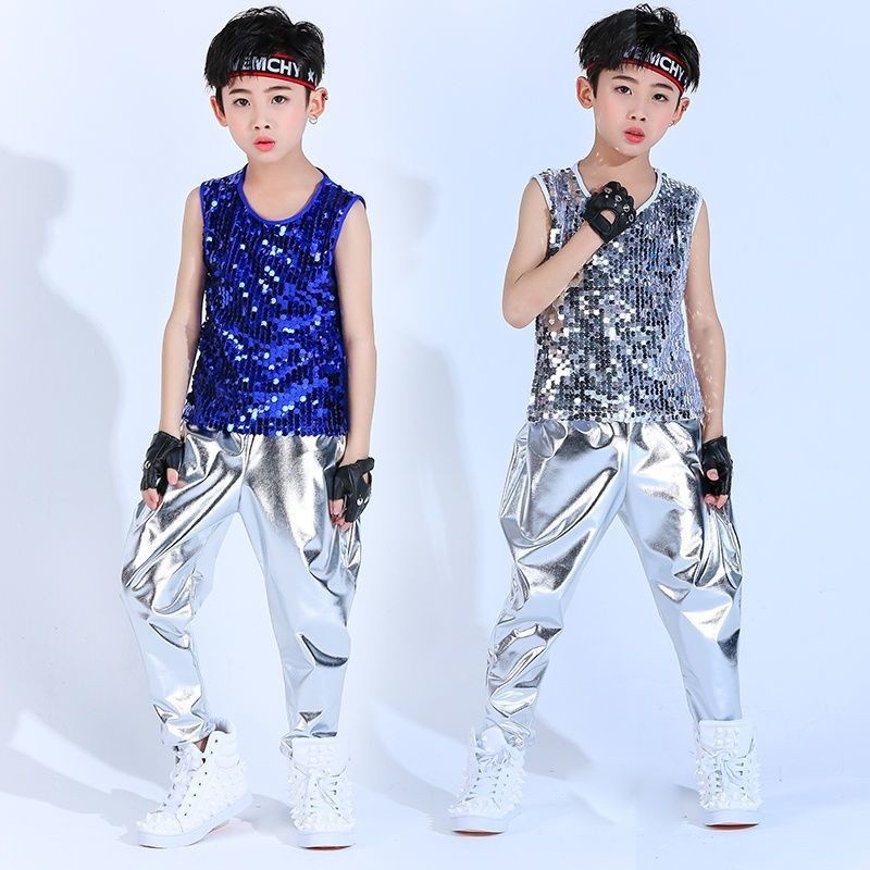 วันเด็กแจ๊สแดนซ์เลื่อมเครื่องแต่งกายที่ทันสมัยอนุบาลฮิปฮอปประสิทธิภาพกลอง