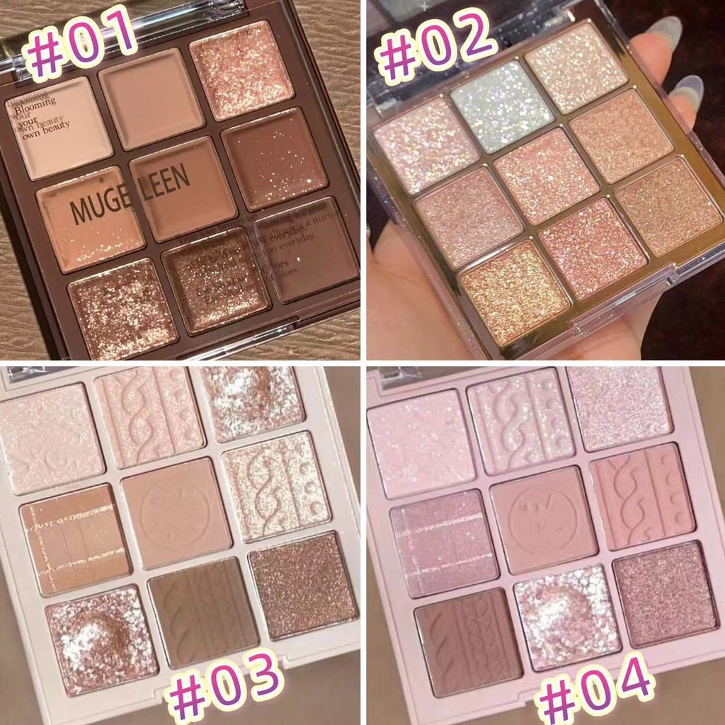 candy girl:อายแชโดว์ พาเลตอายแชโดว์กันน้ำ พาเลทอายแชโดว์ 9สี เนื้อกลิต​เตอร์​ สีสวย Y997