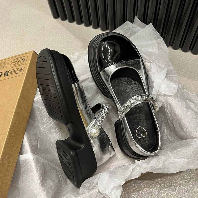 แมรี่เจน รองเท้าส้นสูงรองเท้าหนังขนาดเล็กหนาsoled High-End Anti-Slip Tren