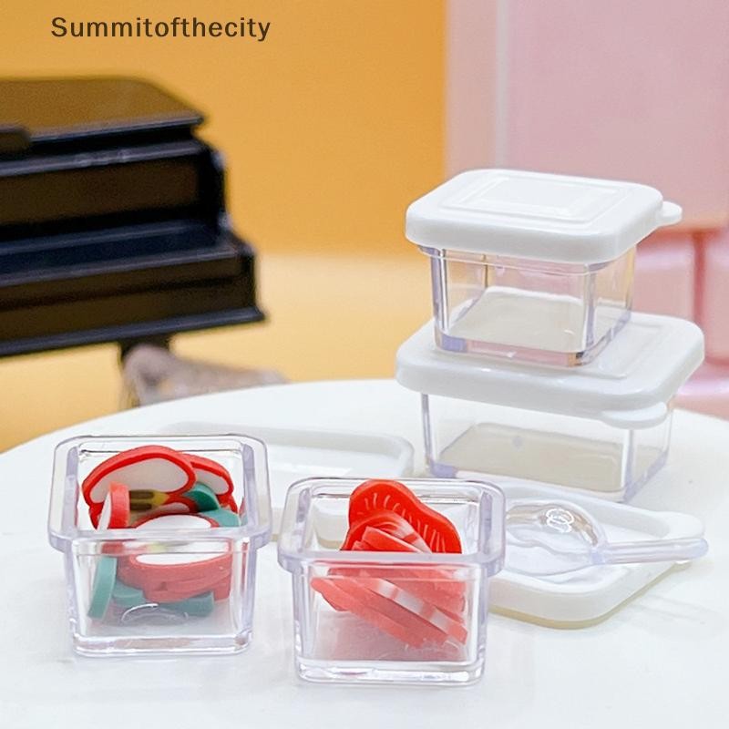 SUT 1 ชุด 1/12 กล่องข้าวตุ๊กตา Bento กล่องเก็บ W/Shovel รุ่น Dollhouse Miniature ตกแต่งห้องครัวตุ๊กตา House ฉากของเล่น TH