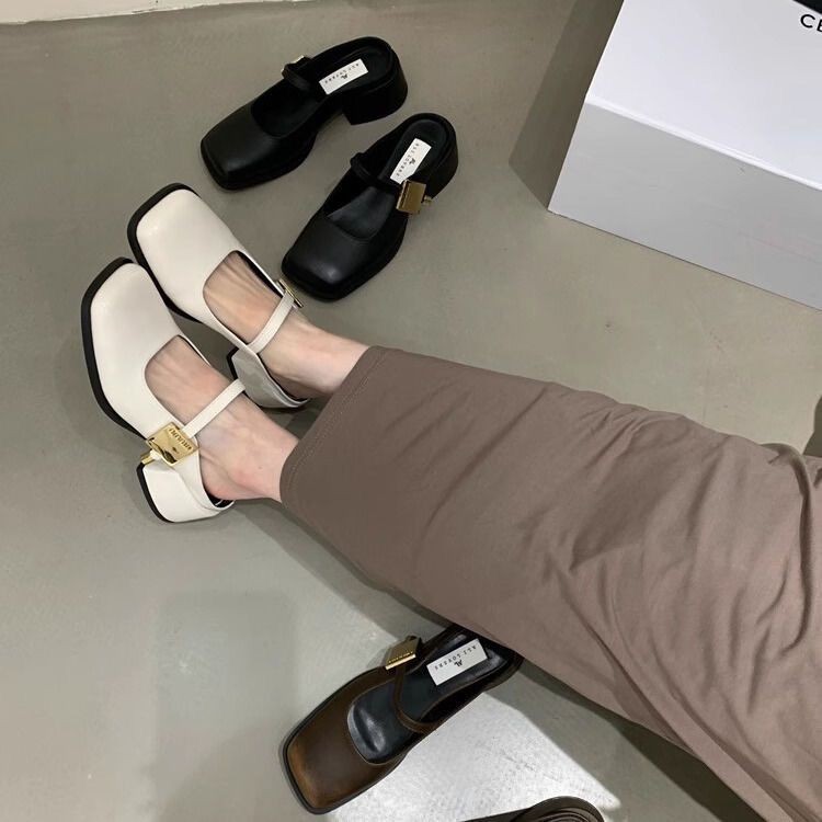แมรี่เจน กันลื่น Mary Jane Breathable Mary Jane Soft Sole สวมใส่ด้านนอกนักเรียนเวอร์ชั่นเกาหลี
