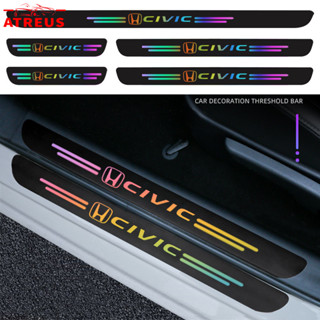 Honda Civic สติกเกอร์เลเซอร์สะท้อนแสง ชายบันไดรถยนต์ ป้องกัน…