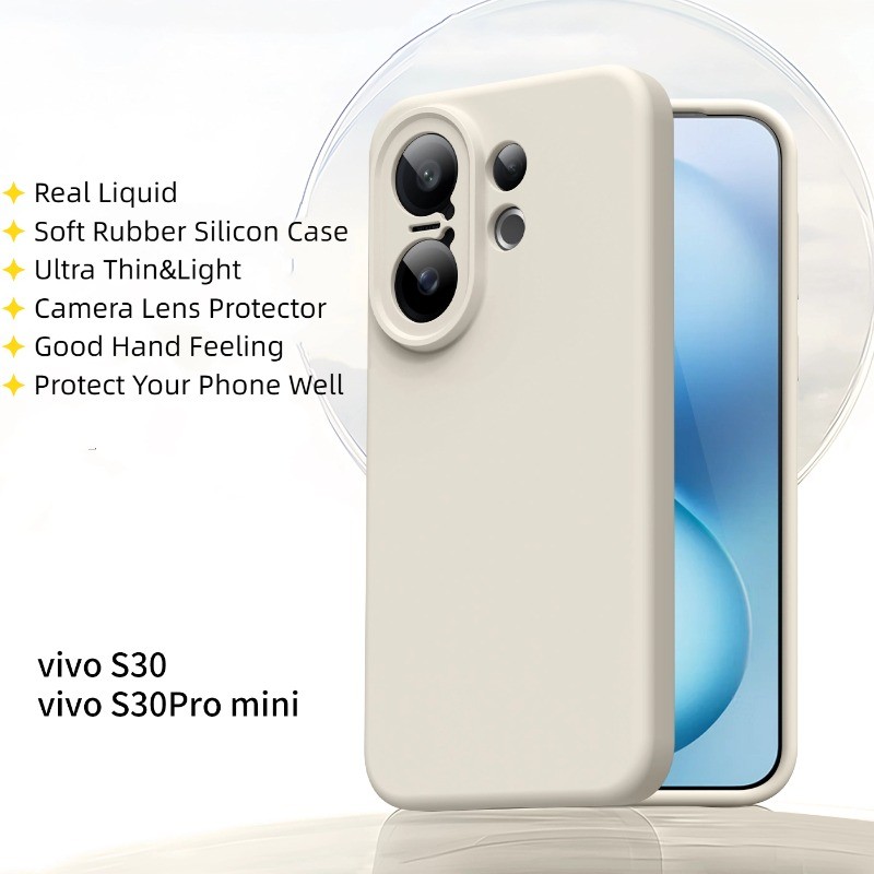 สําหรับ Vivo S30 Pro Mini S30 กรณีหรูหราจริง Liquid Ultra Thin ยางนุ่มซิลิคอนฝาครอบโทรศัพท์สําหรับ Vivo X200 FE S30ProMini