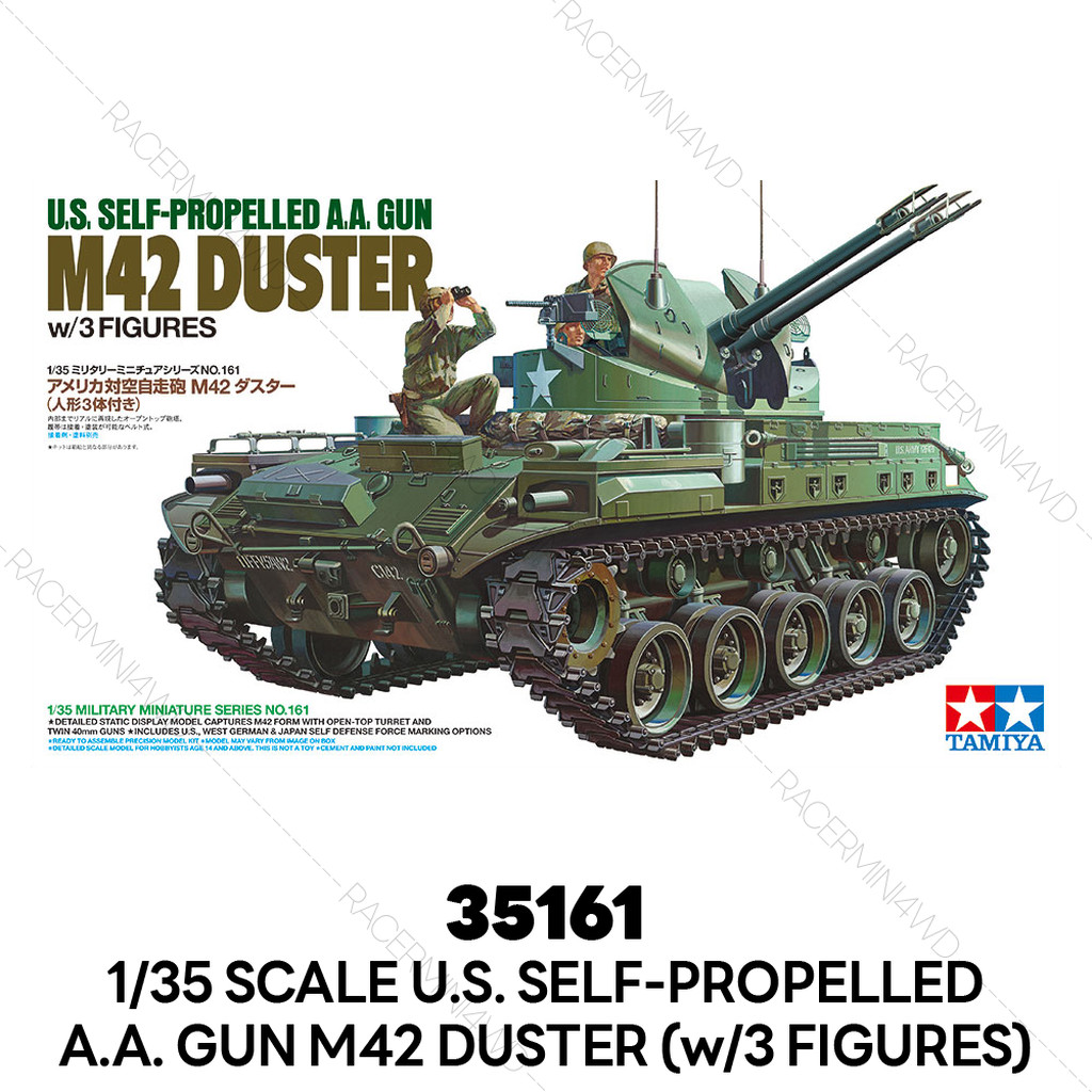TAMIYA 35161 Model Kit 1/35 U.S. Self-Propelled A.A. Gun M42 Duster (w/3 Figures)