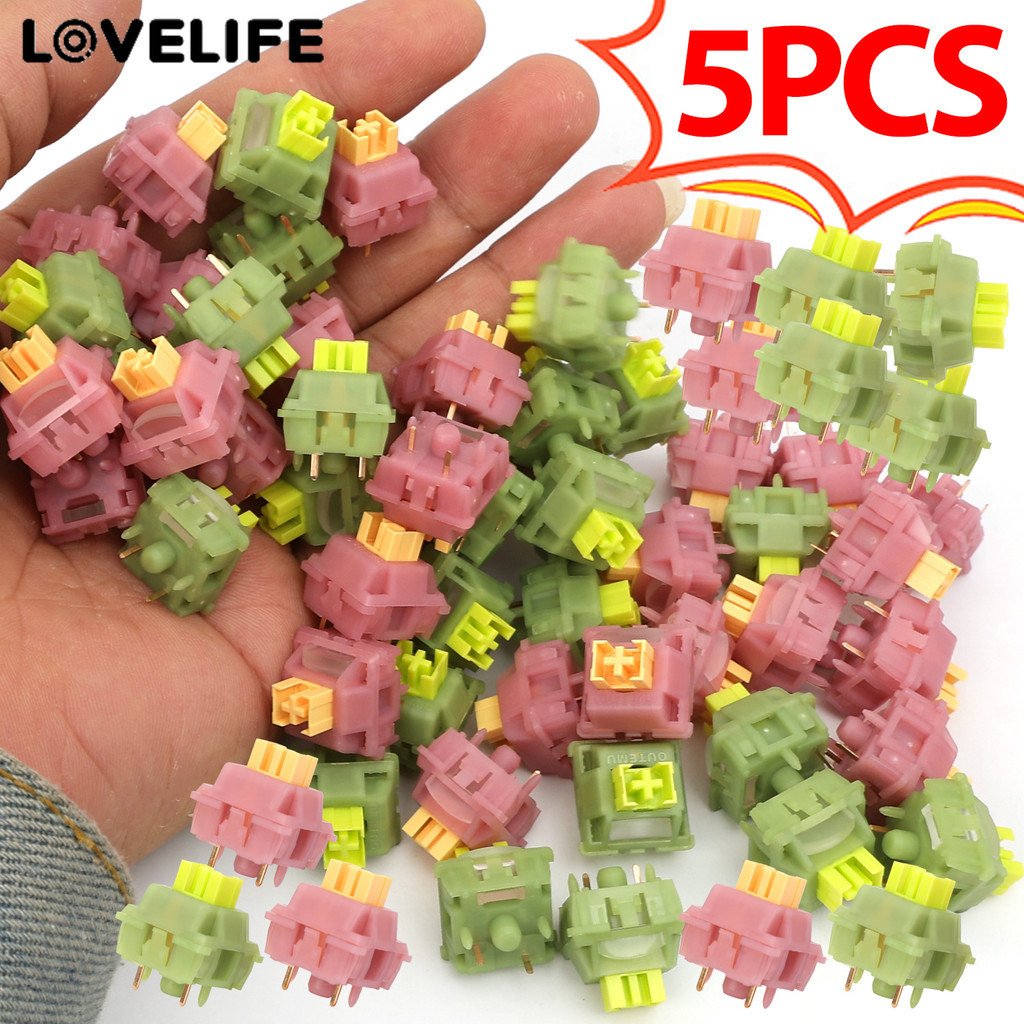 [AUTO&3C]สวิตช์เชิงกลที่เงียบสงบเป็นพิเศษ 5 ชิ้น - V3 การออกแบบเชิงเส้นเงียบพร้อมแกน POM & PA66, คอล