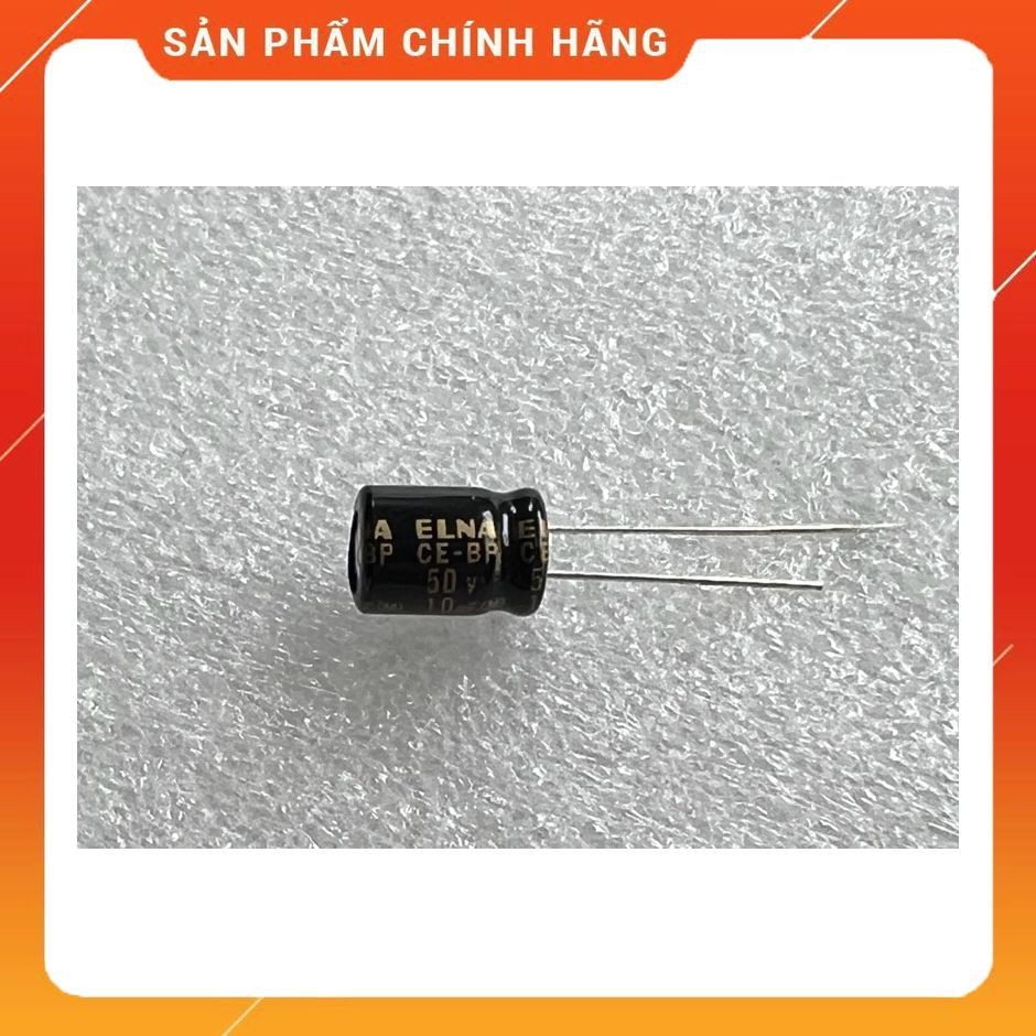 [ 4 ชิ้น ] ตัวเก็บประจุ Elna CE-BP 50V 10UF, 50V10UF, 10UF 50V, 10UF50V (โพลาไรซ์ 8x11.5mm )