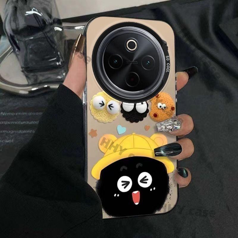 เคส IQOO Z10 5G เคส กรณีสีสันเงินน่ารักถ่านหิน Frosted Hard เคสกันกระแทกพร้อมกล้อง Imd หรูหราปุ่มไฟฟ้าโทรศัพท์มือถือฝาครอบป้องกัน HHY กรณี