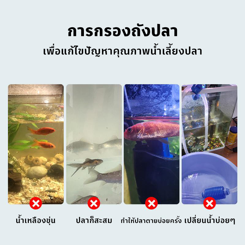 กรองแขวน กรองแขวนตู้ปลา เพิ่มออกซิเจน บังคับกรอง กำจัดน้ำมัน กรองน้ําตู้ปลา การทำความสะอาดอุจจาระ - รูปที่ 4