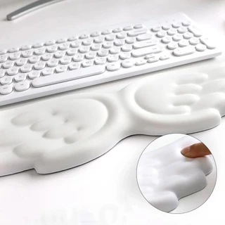PIXELHIVEGA แผ่นรองเมาส์ตามหลักสรีรศาสตร์, ที่วางข้อมือ Wing Design Mouse แผ่นพยุงข้อมือ, ทนทานช้า Rebound Soft PU ฐานกันลื่นคีย์บอร์ดรองมือ