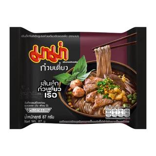 มาม่าซอง เส้นเล็กก๋วยเตี๋ยวเรือ มีซอสเผ็ด 87 กรัม (แพ็ก 4 ซอง และ แบบ 1 ซอง)