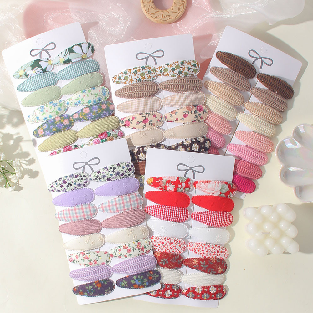 คลิปผมพิมพ์ handmade สีทึบ 16 ชิ้น พร้อม bows สำหรับทารก ขายส่ง