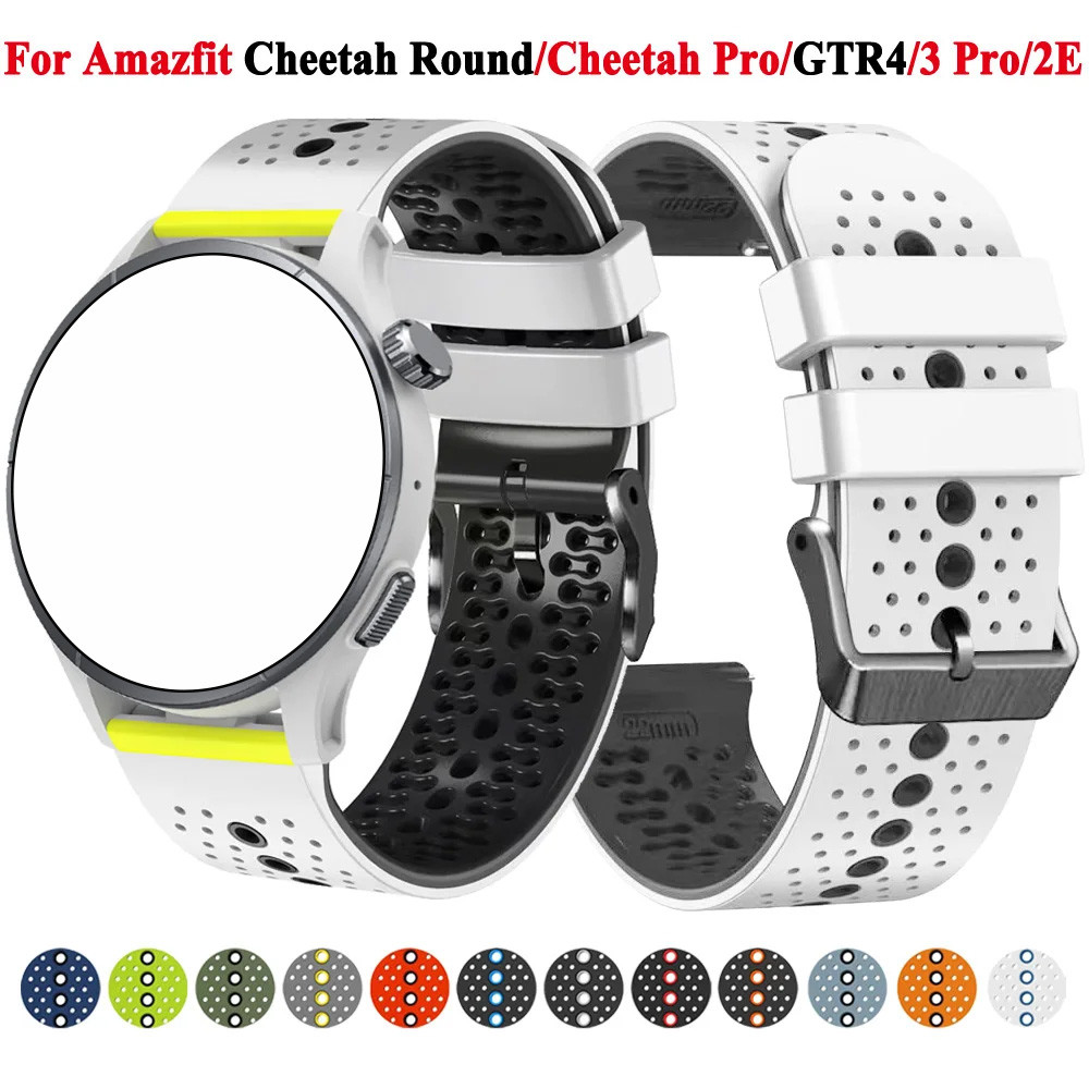22 มม.สายนาฬิกาซิลิโคนสําหรับ Amazfit Cheetah รอบ/Pro Smartwatch สําหรับ Amazfit GTR 4/3 Pro/GTR2/2E/GTR 47 มม.สร้อยข้อมือเข็มขัด