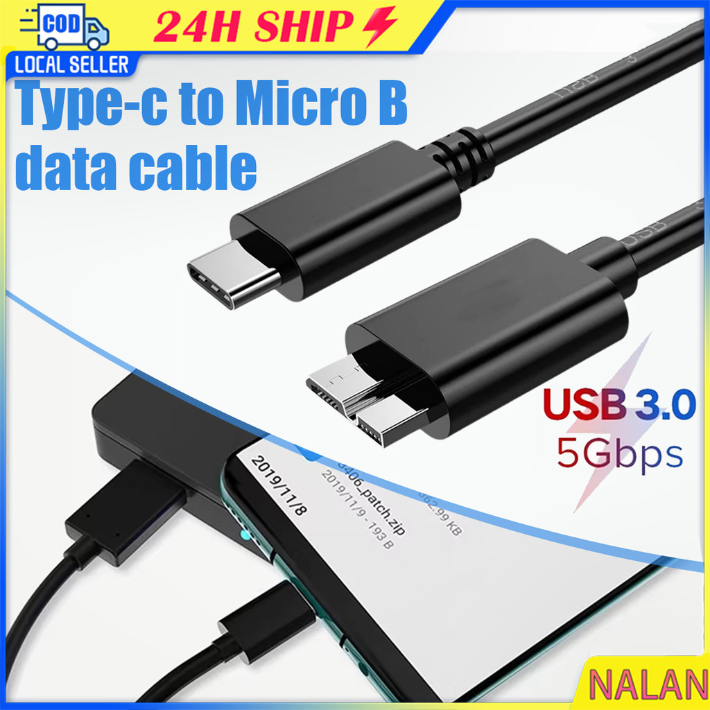 ร้านอยู่กทม.สายเคเบิลฮาร์ดดิสก์ type c to micro B usb 3.0 สําหรับฮาร์ดดิสก์ และคอม ยาว0.5M/1M 5Gbps