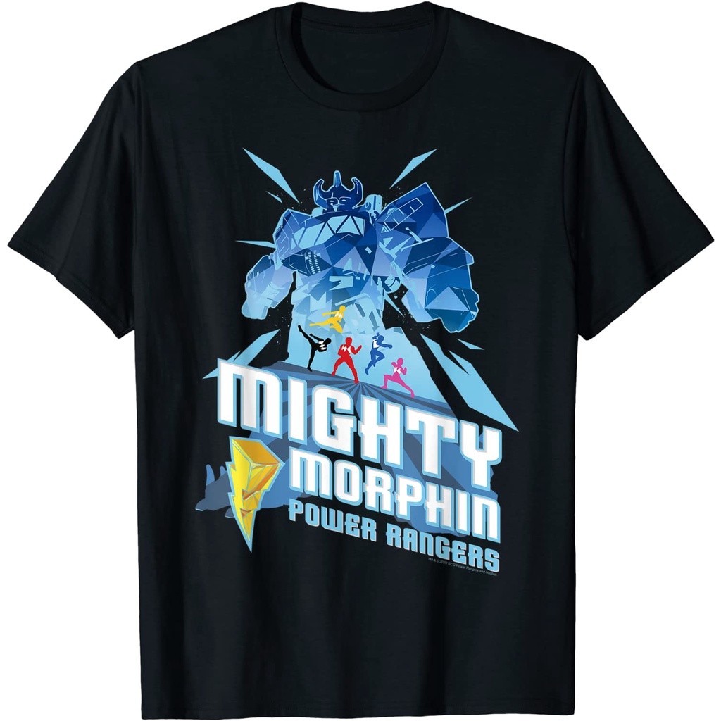Power Rangers Mighty Morphin Power Rangers Group Shot เสื้อยืดหนานุ่มพรีเมี่ยม