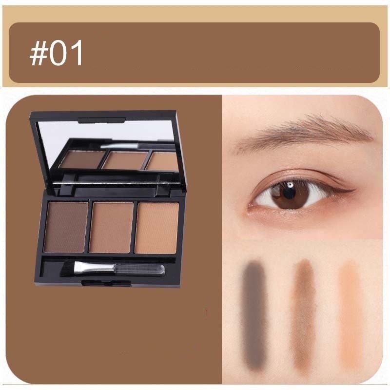 fsuiaj ดินสอเขียนคิ้ว แป้งเขียนคิ้วฝุ่น 3 in 1 ตลับเดียว3สีBL009-15