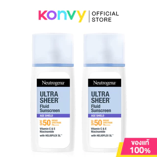 Neutrogena Ultra Sheer Fluid Facial Sunscreen นูโทรจีนา ครีมกันแดดเนื้อฟลูอิด 40ml (Age Shield / UVA+UVB)