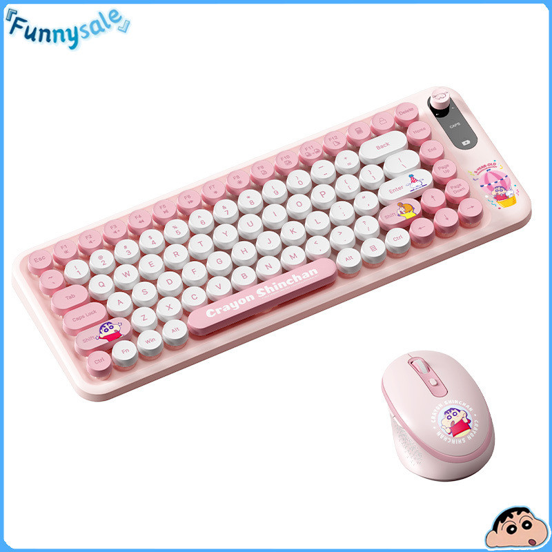 ชุดคีย์บอร์ดและเมาส์ไร้สาย 2.4G เครยอนชินจังน่ารัก – ปุ่มเงียบ, ตัวรับสัญญาณ USB, เหมาะสําหรับเวิร์กสเตชันโฮมออฟฟิศ - รูปที่ 3