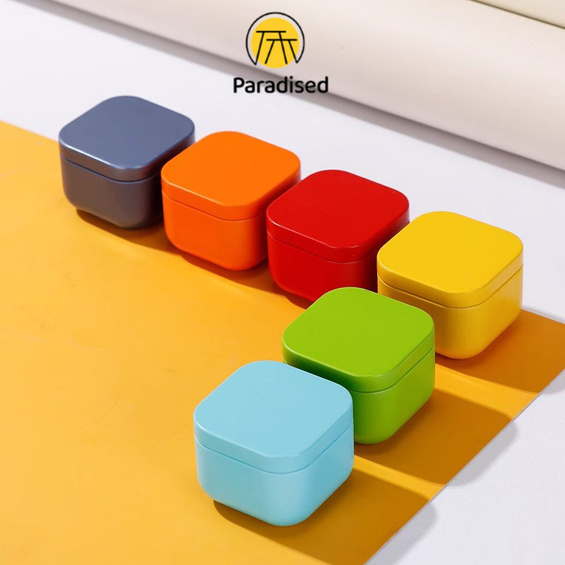 PAกระป๋องชาทรงสี่เหลี่ยม กระป๋องเหล็กเคลือบดีบุก กระป๋องเหล็ก กระป๋องเก็บได้ อเนกประสงค์