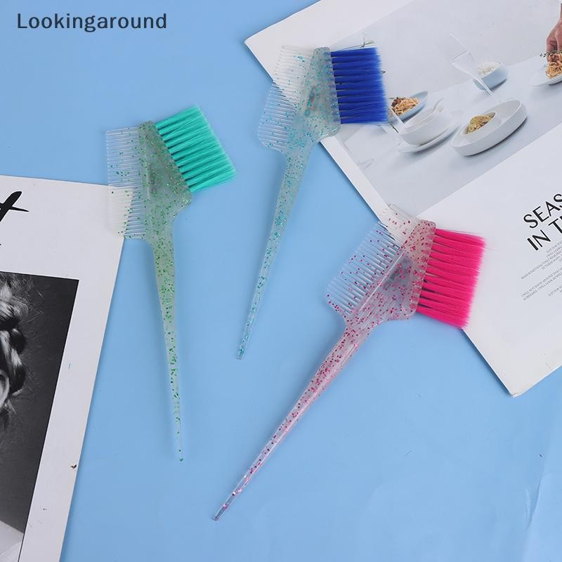 [LO] Pro Salon Hair Color Hair Dye Brush Comb Hair Dyeing Root Hair Bleach Tint Brush TH