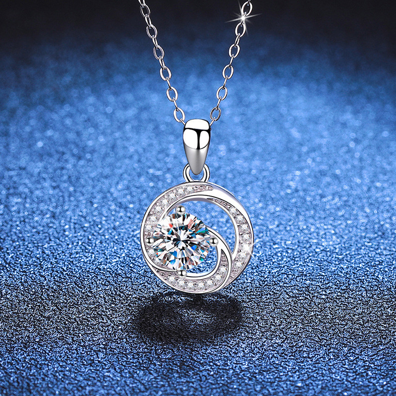 AIDA CHOSEN CIRCLE ROUND MOSSAN MOISSANITE สร้อยคอ จี้