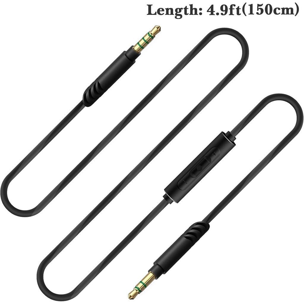 Linkidea สายสัญญาณเสียงพร้อมไมโครโฟนสําหรับ Soundcore Life Q20/Q30 Space Q45 H30i, ATHWS990BT WS660B