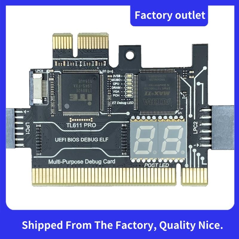 การ์ดวินิจฉัย TL611 PRO, การ์ดวินิจฉัย Pcie สําหรับเมนบอร์ด Pci ตั้งโต๊ะและแล็ปท็อป (สีดํา)