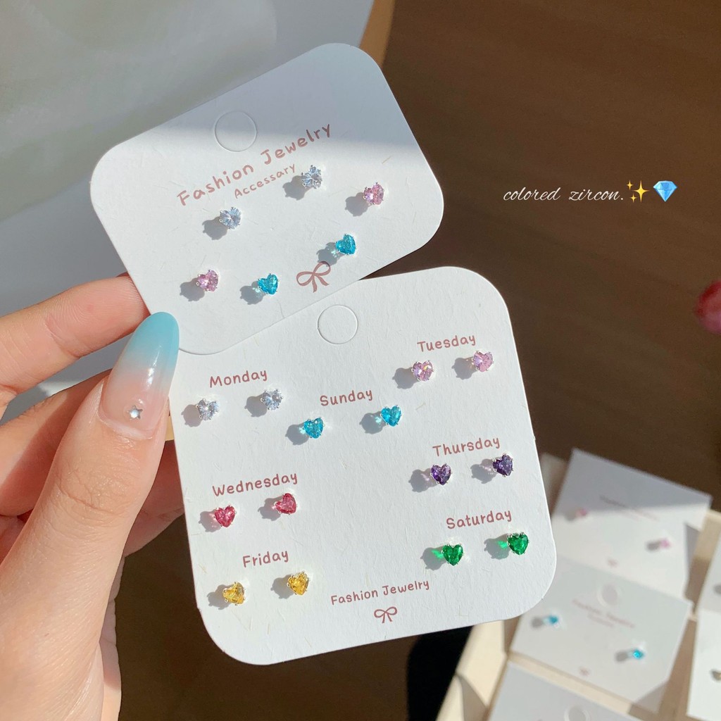 ต่างหูสไตล์เกาหลีสีสันสดใส ขนาดเล็ก พร้อมจัดส่งฟรี