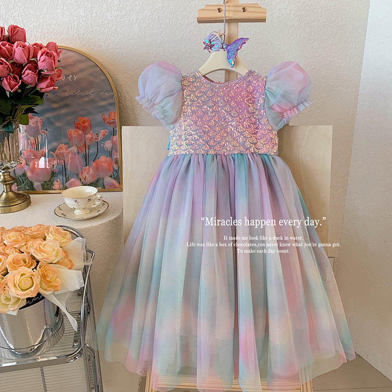 ชุดธีมเจ้าหญิงเงือกสำหรับเด็ก ลายสีสดใส เหมาะสำหรับวันหยุดฤดูร้อน