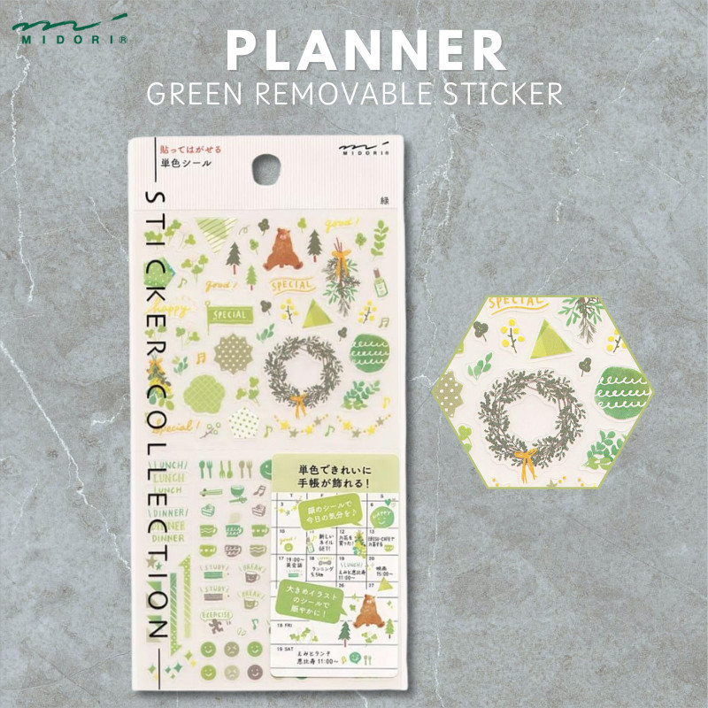 Planner Stickers/Removable Stickers Single Color [Green] 82561006, Japan Diary/ Journal Stationery