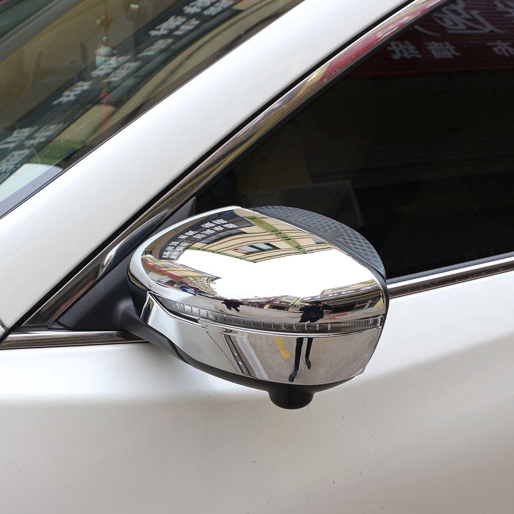 ABS Chrome ด้านหลังกระจกมองข้างฝาครอบ Trim จัดแต่งทรงผมรถยนต์สําหรับ Nissan Qashqai J11 X-Trail T32 