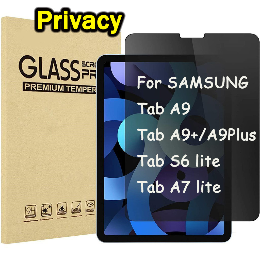 ฟิล์มกระจก เต็มจอ ฟิล์มกันมองกันเสือก สำหรับ Samsung Tab S6 lite Tab A7 lite Tab A9 Plus A9Plus A9 +