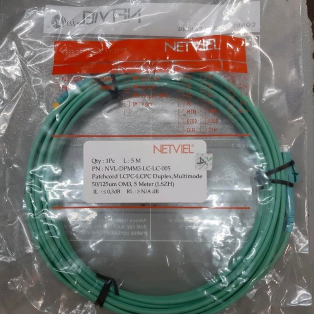 Netviel PatchCord LC-LC 2 เมตร Duplex Multimode OM3 LSZH