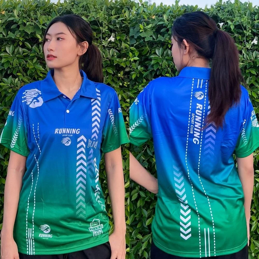 เสื้อโปโลสีไล่ระดับ ผ้าระบายอากาศเย็น สไตล์สปอร์ต thumbnail 9