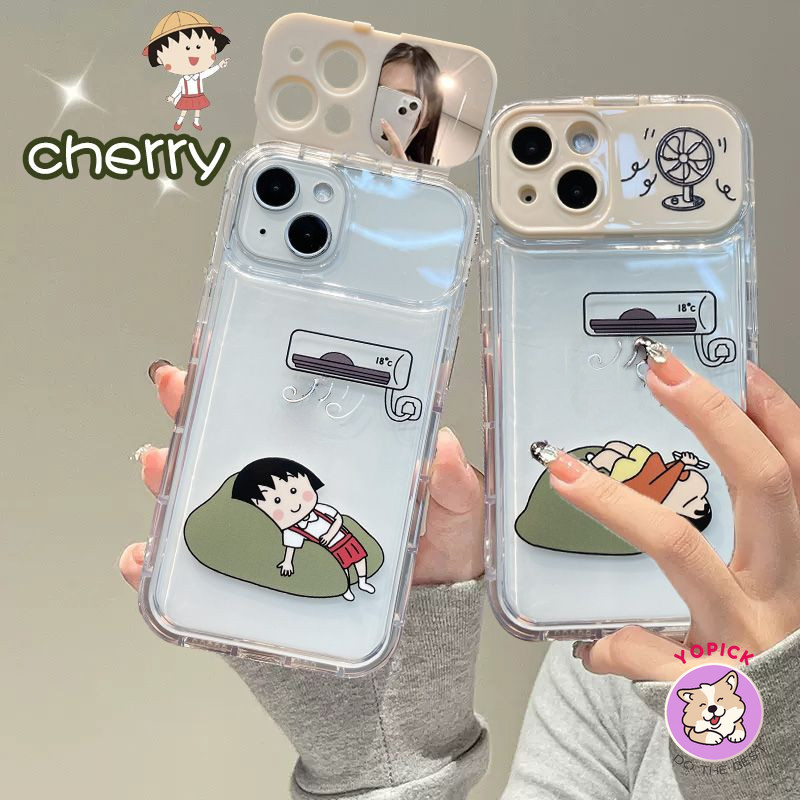 Mirror flip Coverกระจกแต่งหน้าเคสโทรศัพท์สําหรับiPhone 16 16pro 16promax 16plus 13 11 11pro 11promax 12 12pro 12promax 14pm 13promax 15promax xsmax 7น่ารัก7PlusหญิงFG