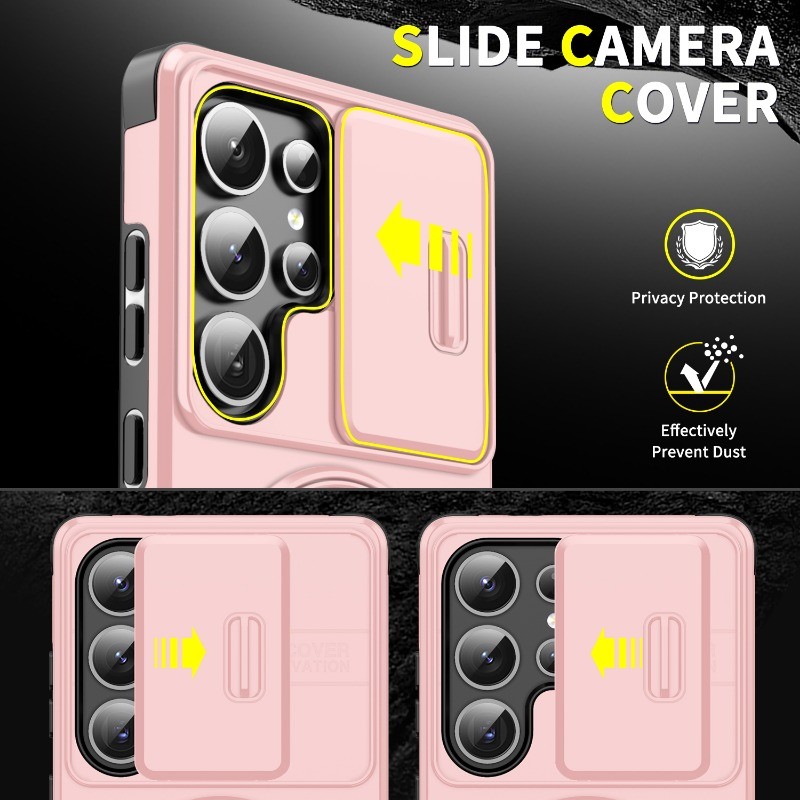 SAMSUNG เคสโทรศัพท์สําหรับ Samug S26 Edge/S26 S25 Ultra/S26 S25 Plus เกราะกันกระแทกสไลด์ปลอกแม่เหล็กสําหรับSamsung S25 S24FE/S24U/S24 +/S23U/S22Uแหวนฝาครอบโทรศัพท์ - รูปที่ 3