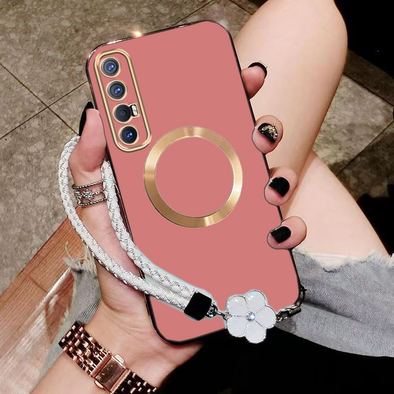 ปลอกOppo Reno 3 pro OPPO Reno 3 เคสโทรศัพท์Electroplating Soft Case Softกันกระแทกชาร์จไร้สายแม่เหล็กดูด + ฟรีเชือกเส้นเล็กDDSWX01 - รูปที่ 3