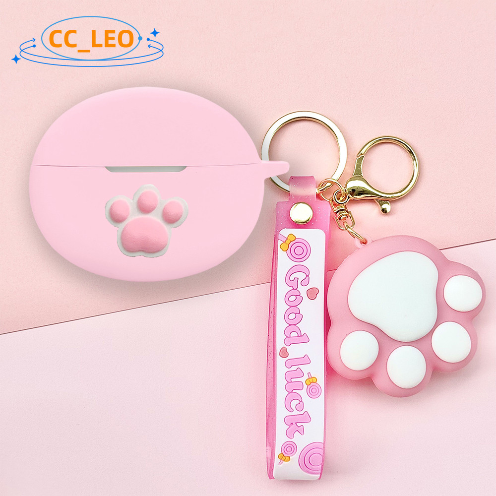 Suitable for OnePlus Buds 4 Case Cartoon Piglet Cute Bear Keychain Pendant Silicone Soft Case for On
