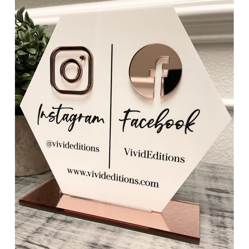 อะคริลิค Social Media Business Shop Social Media Plaque