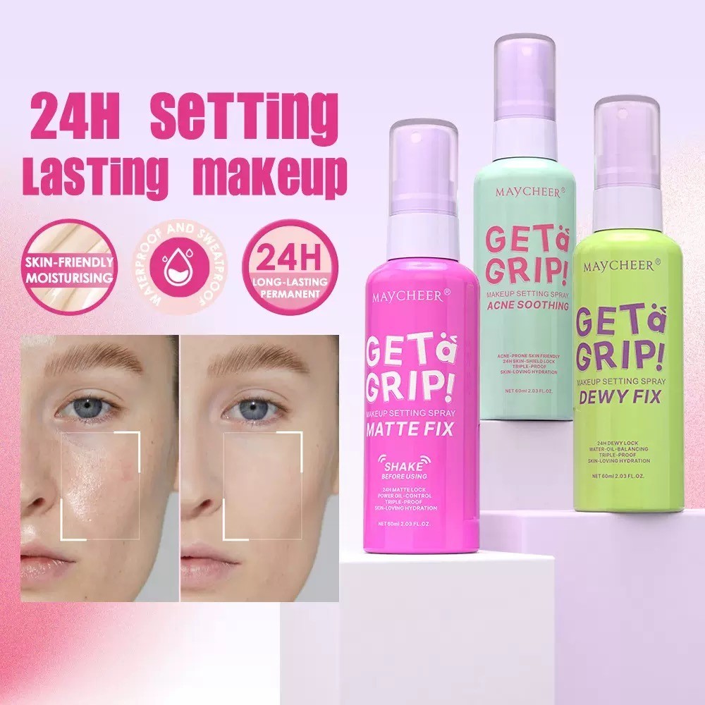 shiny.girl: สเปรย์แต่งหน้า สเปรย์เซ็ตหน้า สเปรย์ล็อคเครื่องสำอาง ติดทนนาน 12 ชั่วโมง กันน้ํา ควบคุมความมัน 60ml “M1028”