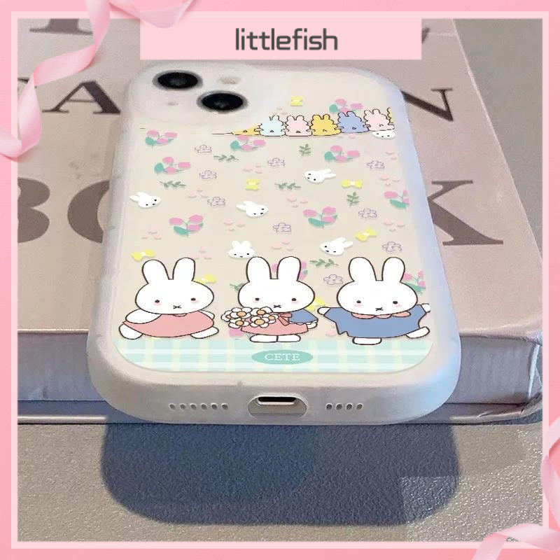 [Littlefish] Flower Party Miffy Rabbit Apple 16/15/14 เคสโทรศัพท์ iPhone13/12/11 เคสนิ่ม xs/xr การ์ตูน 6 เคสโทรศัพท์ iPhone