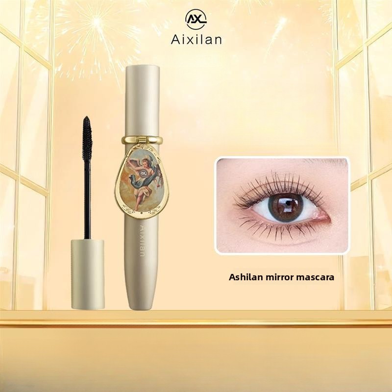 AIXILAN Eye มาสคาร่ากระจกสีดําเรียวยาวม้วนหนากันน้ําสามมิติทนทานแต่งหน้ากันน้ํา